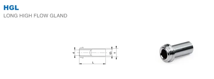 Гильза удлиненная под приварку HGL: Трубка дюйм - Face Seal / Type HGL Long High Flow Gland